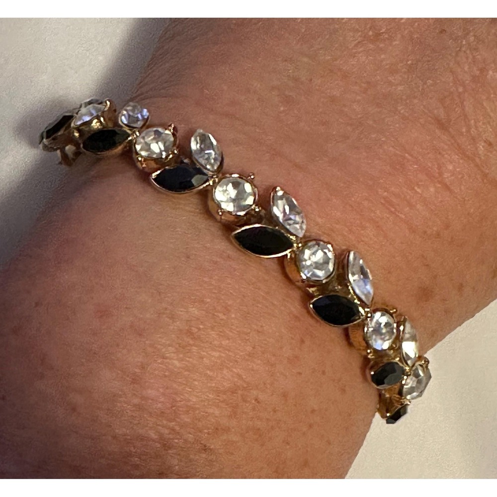 Monet Black & Clear Crystal Bracelet